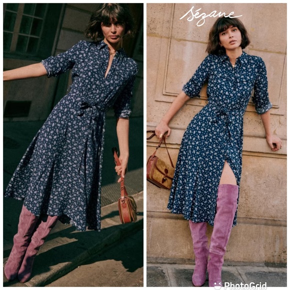 Sezane Dresses Sezane Lauretta Dress In Bandana Blue New With Tags